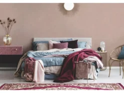 Vliestapete Uni Matt Leicht Strukturiert Rosa FSC®