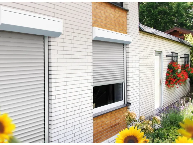 Vorbaurollladen-Komplett-Set Grau B: 80 cm x H: 100 cm kürzbar