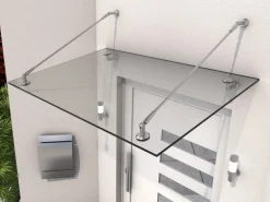 Vordach PH Echtglas V2A 140 cm x 90 cm x 40 cm