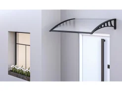 Vordach Transparent Anthrazit 120 cm x 80 cm