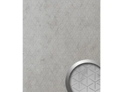 WALLFACE 22720 CUBE VELVET Pearl Wandverkleidung in Leder Optik Matt Grau 2,60 m2 2600 mm x 1000 mm x 2,33 mm 2,60 m2 Grau