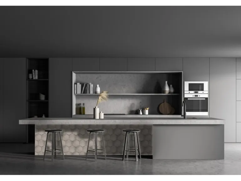 Wandfliese Antik Hexagon Steingut Grau Glasiert Glänzend 15 cm x 17,5 cm