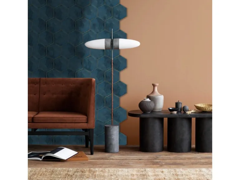 Wandfliese Antik Hexagon Steingut Navi Glasiert Glänzend 15 cm x 17,5 cm