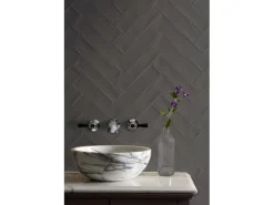 Wandfliese Artisa Steingut Carbon Glasiert Glänzend 7,5 cm x 30 cm