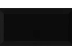 Wandfliese Facette Metro Schwarz glänzend glasiert 10 cm x 20 cm