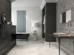 Wandfliese Facette Metro Grau glänzend glasiert 10 cm x 20 cm