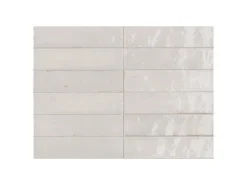 Wandfliese Lotis Steingut Weiß Glasiert Glänzend 6 cm x 24 cm