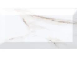 Wandfliese Metro Facette Carrara 10 cm x 20 cm glasiert glänzend