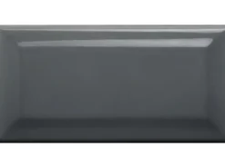 Wandfliese Metro Facette Dunkelgrau Glasiert Glänzend 7,5 cm x 15 cm