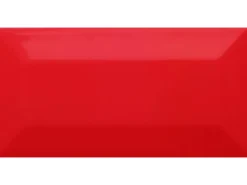 Wandfliese Metro Facette Rot Glasiert Glänzend 7,5 cm x 15 cm