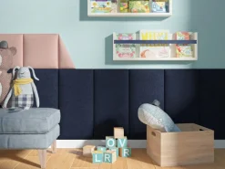 Wandkissen Quadrat 30 cm x 30 cm Dunkelblau Samt