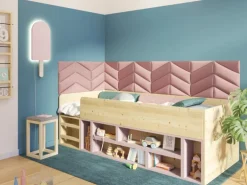 Wandkissen Quadrat 30 cm x 30 cm Rosa Samt