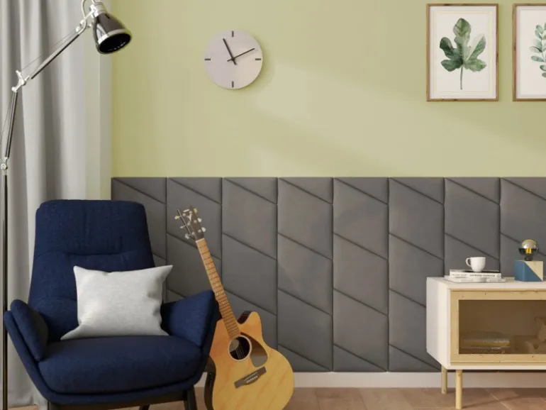 Wandkissen Rechteck 60 cm x 30 cm Dunkelgrau Struktur