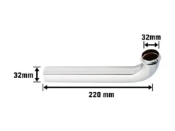 Waschtisch-Ablaufbogen Ø 32 mm x 220 mm Verchromt