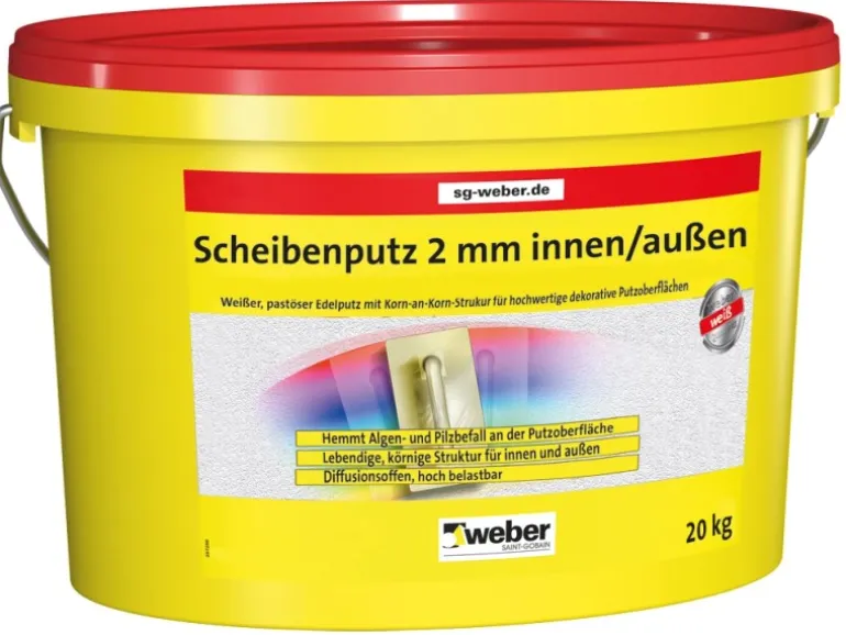 Weber Scheibenputz 2 mm Körnung Innen und Außen 20 kg pastös