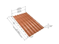 Weckman Pfannenblech Typ 2 Ziegelrot 1.150 mm x 1.140 mm x 0,5 mm