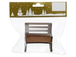 Weihnachts-Deko Schaukelbank aus Holz 7 cm x 6 cm x 7 cm Braun