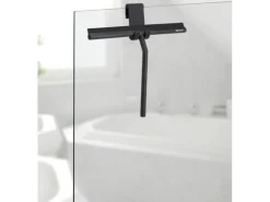 Wenko Badezimmerwischer Mola XXL mit breiter Wischfläche aus Silikon Schwarz