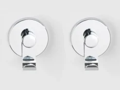 Wenko Vacuum-Loc Haken-Set Irun 2er Set ohne Bohren (ABS) 6 x 7 x 5 cm Chrom