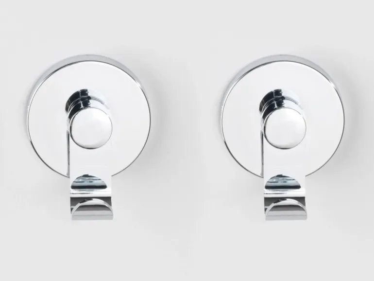 Wenko Vacuum-Loc Haken-Set Irun 2er Set ohne Bohren (ABS) 6 x 7 x 5 cm Chrom