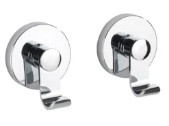 Wenko Vacuum-Loc Haken-Set Irun 2er Set ohne Bohren (ABS) 6 x 7 x 5 cm Chrom