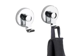 Wenko Vacuum-Loc Haken-Set Irun 2er Set ohne Bohren (ABS) 6 x 7 x 5 cm Chrom