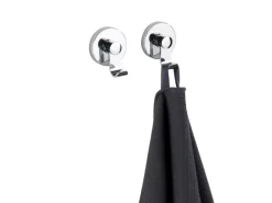 Wenko Vacuum-Loc Haken-Set Irun 2er Set ohne Bohren (ABS) 6 x 7 x 5 cm Chrom