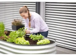 Westmann Hochbeet Oval Metall Silber 160 cm x 80 cm x 82 cm