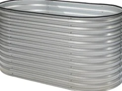 Westmann Hochbeet Oval Metall Silber 160 cm x 80 cm x 82 cm