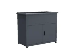 Westmann Metall-Hochbeet Plexa mit Stauraum 50 cm x 100 cm x 85 cm Anthrazit