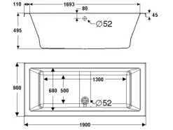 Whirlpool-Komplettsystem Cubic 190 cm x 90 cm