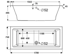 Whirlpool-Komplettsystem Cubic 170 cm x 75 cm