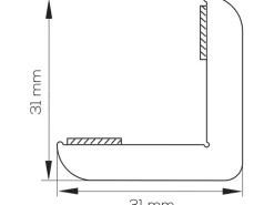 Winkelleiste selbstklebend 31 x 31 mm Länge 2,5 m Weiß