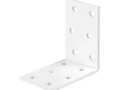 Winkelverbinder mit Sicke Weiß Pulverbeschichtet 60 mm x 60 mm x 40 mm