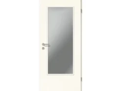 Zimmertür CPL Weiß ähnl. RAL 9010 (GL223) LA-DIN Klarglas 211 cm x 86 cm Re
