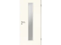 Zimmertür CPL Weiß ähnl. RAL9016 (GL222) LA-1 Satiniert 211 cm x 86 cm Re