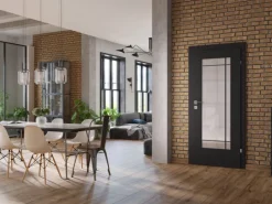 Zimmertür inkl. Glas CPL/PP M.5 Schwarz 86 cm x 198,5 cm Re