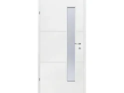 Zimmertür inkl. Glas Portofino Weißlack 86 cm x 198,5 cm Anschlag Links