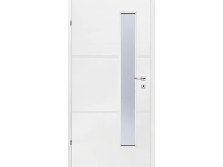 Zimmertür inkl. Glas Portofino Weißlack 73,5 cm x 198,5 cm Anschlag Links