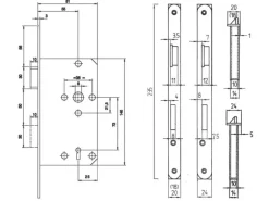 Zimmertür-Einsteckschloss Buntbart gefälzt DIN links Silber lackiert