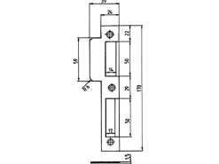 Zimmertür-Lappenblech DIN links Silber