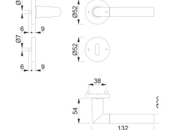 Zimmertür-Rosetten-Garnitur Lecce Alu Chrom OB-Lochung