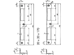 Zimmertür-Winkelblech für gefälzte Türblätter Silber lackiert
