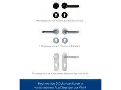 ZK-Tür-Element eingehängt Verzinkt 1000 mm x 2000 mm x 80 mm DIN Links