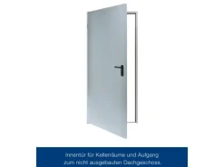 ZK-Tür-Element eingehängt Verzinkt 750 mm x 2000 mm x 80 mm DIN Links
